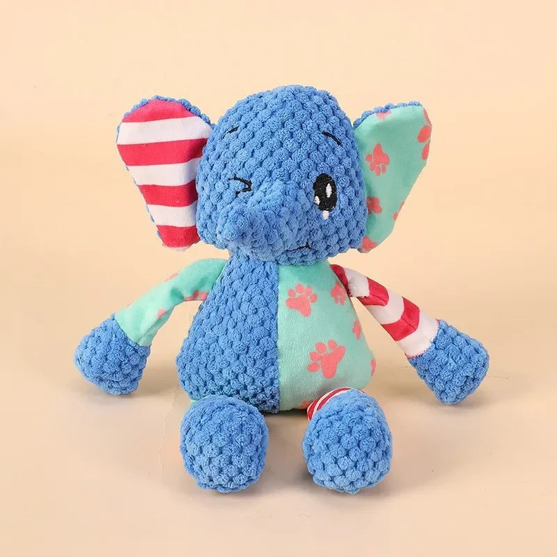 Cute Fox Elephant Plush Dog Toy Bite Resistant Interactive Squeaky Chew Toy for Dogs Teeth Cleaning Sounding Pet Chew Doll113