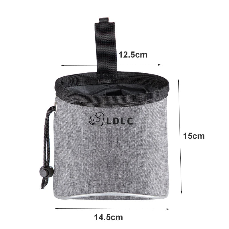 Dog Treat Training Pouch Easily Carries Pet Food Bag Kibble, Treats Built In Poop Bag Dispenser Outdoor Dog Trainings Bag