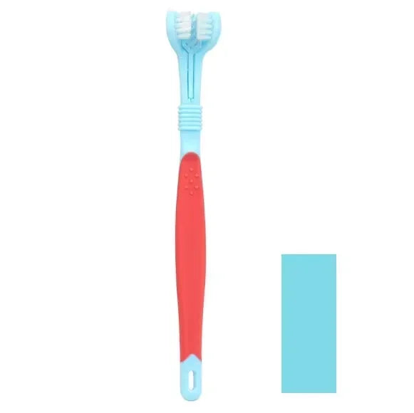 3-Sided Pet  Dog Toothbrush Plastic Toothbrush Removing Bad Breath Tartar Cleaning Mouth Pet Dental Care Cat Cleaning Mouth New