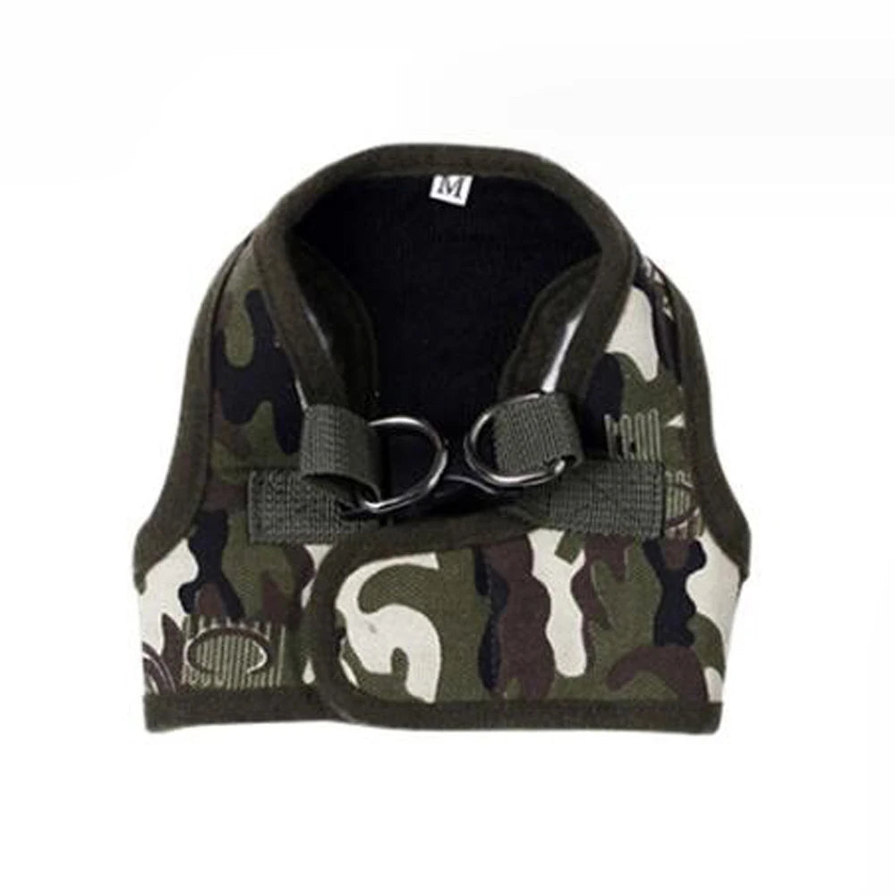 Dog Harness Leash Set Cute Army Small Dog Harness Cats Walking Chest Vest Canvas Pets Puppy Harness For Autumn Winter Spring