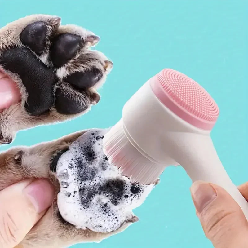 1pc- Silicone Pet Paw Cleaner & Massage Brush Dual Sided Dog Grooming Tool For Healthy Coats And Claws Pet Cleaning Tools