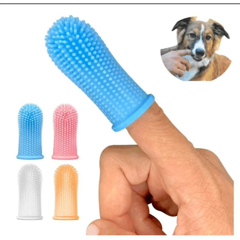 Dog Super Soft Pet Finger Toothbrush Teeth Cleaning Breath Care Nontoxic Silicone Tooth Brush Cat Dog Toothbrush Pet Products