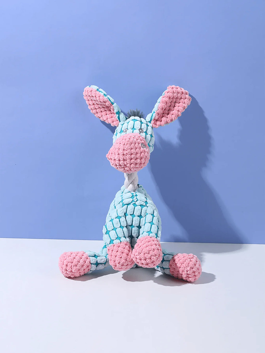 Fun Pet Dog Toy - Donkey-Shaped Corduroy Chew Toy, Squeaky Plush Donkey Toy for Puppies, Suitable for Cats and Dogs to Play, Helps Dogs Play and Expend Energy, Promotes Teeth Cleaning and Oral Health, Suitable for Small and M