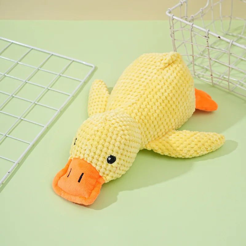 Bite Resistant Plush Dog Toy Duck Shape Interactive Chew Proof Teeth Cleaning Boredom Relief for Large Puppies Adult Dog Durable