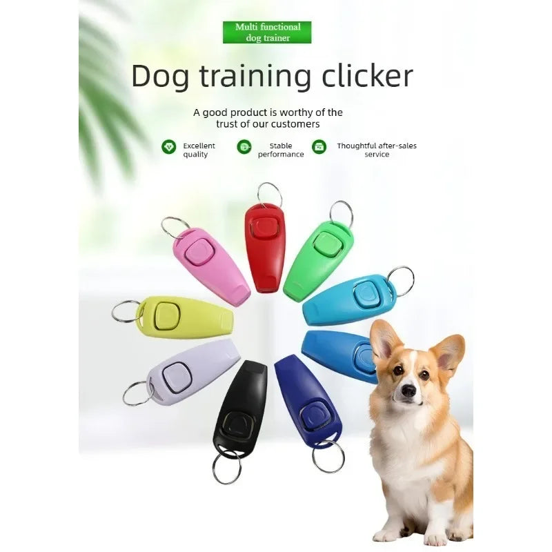 Pet Dog Training Clicker Whistle 2 in 1 with Wrist Strap Puppy Recall Obedience Tool for Outdoor Walking Command Training Signal