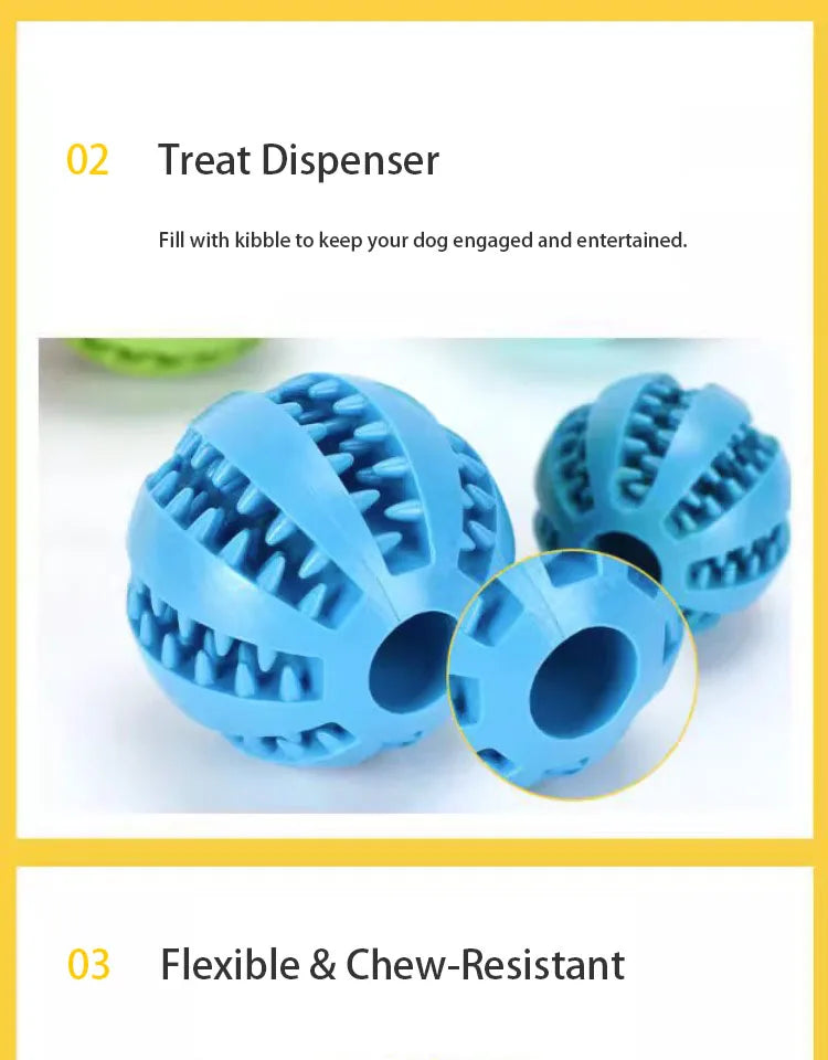 Dog Treat Toy Ball Dog Tooth Cleaning Toy Interactive Dog Toys Treat Dispensing Ball Dental Care Toy Cognitive dog toy Chew Toys