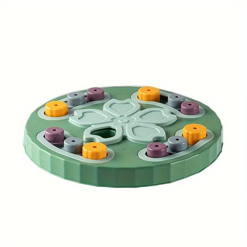 Cat and Dog Feeding Toys, Brain Boosting Puzzle Bowl with Snack Dispenser - Durable Plastic, Battery Free.