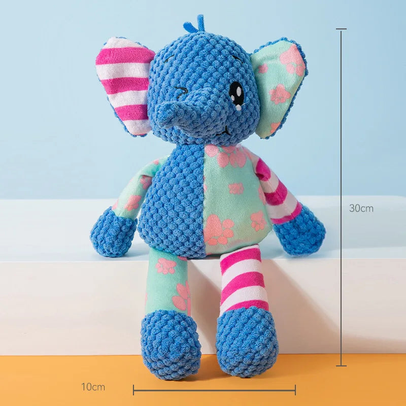 Cute Fox Elephant Plush Dog Toy Bite Resistant Interactive Squeaky Chew Toy for Dogs Teeth Cleaning Sounding Pet Chew Doll113