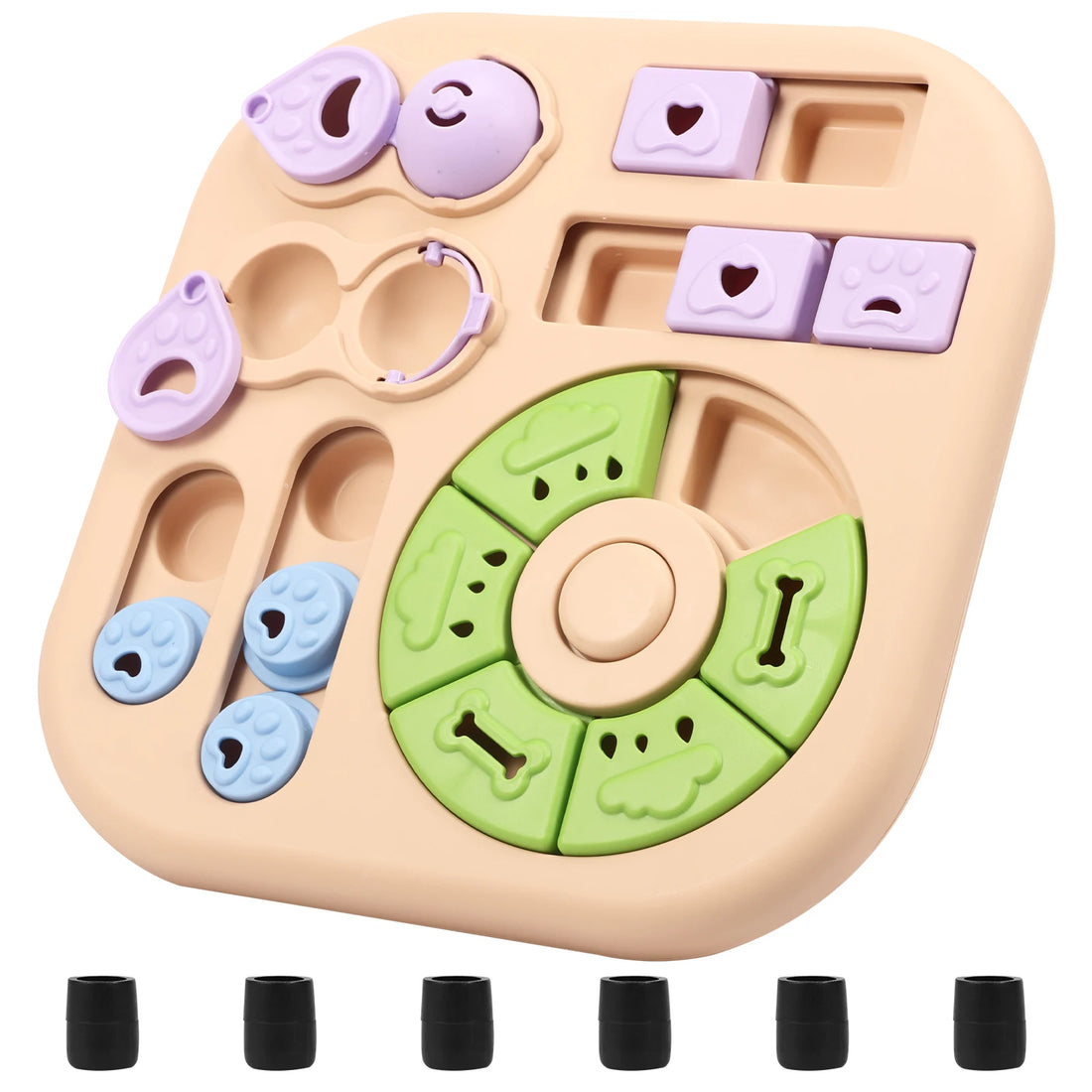 Interactive Dog Puzzle Toys Plastic Treat Dispensing Slow Feeder with Non Slip Base Dog Mental Stimulation Toys Pet Supplies