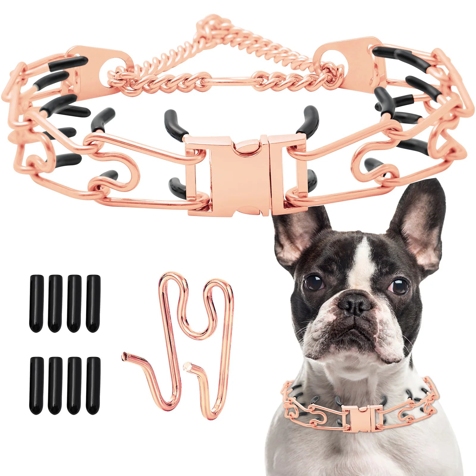Dog Training Collar Effective Pinch With Comfort Anti Pull Training Adjustable Multi-size Stainless Steel Pet Prong Choke Collar