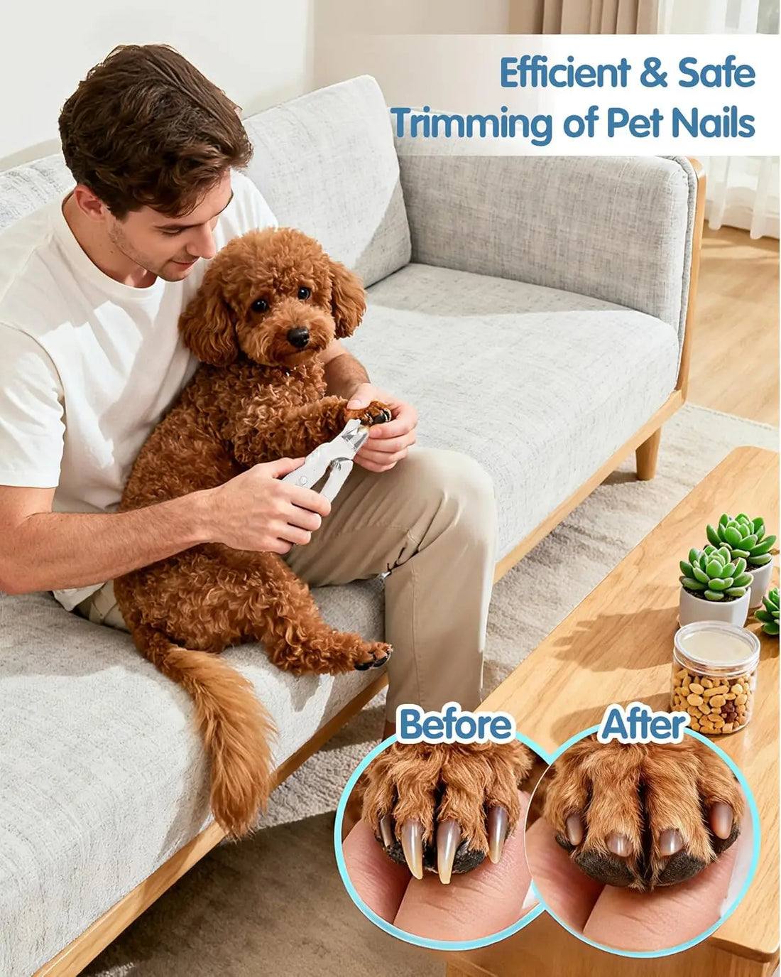 2 in1 Electric Pet Nail Clipper for Dog Nail Grinders Rechargeable USB Charging Pet Grooming Tools For Small Medium Large Dogs