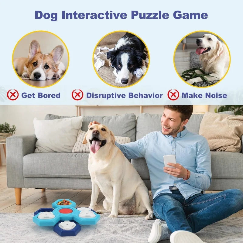 Dog Puzzle Toys Interactive Dog Training Slow Feeder Tray Anti‑Choking Boredom Relief Pet Feeding Supplies for Small Medium Dogs