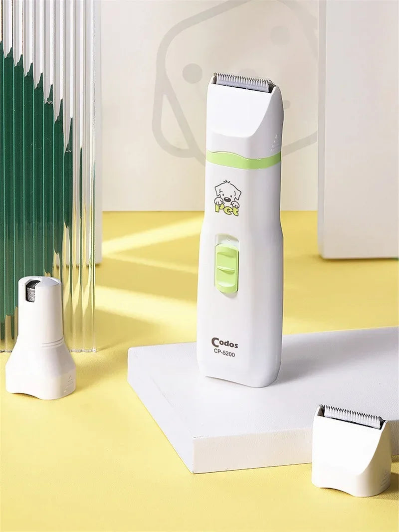2-in-1 Pet Hair Trimmer and Nail Grinder Ceramic Blade Grooming Clippers for Dogs and Cats with Nail Cutter Hair Cutting Machine