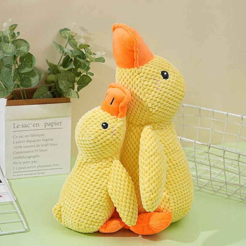 Bite Resistant Plush Dog Toy Duck Shape Interactive Chew Proof Teeth Cleaning Boredom Relief for Large Puppies Adult Dog Durable