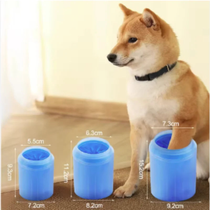 Portable Pet Paw Cleaner Soft Silicone Foot Washer with Cleaning Brush Dog Towel Bucket - Efficient Pet Cleaning Supplies