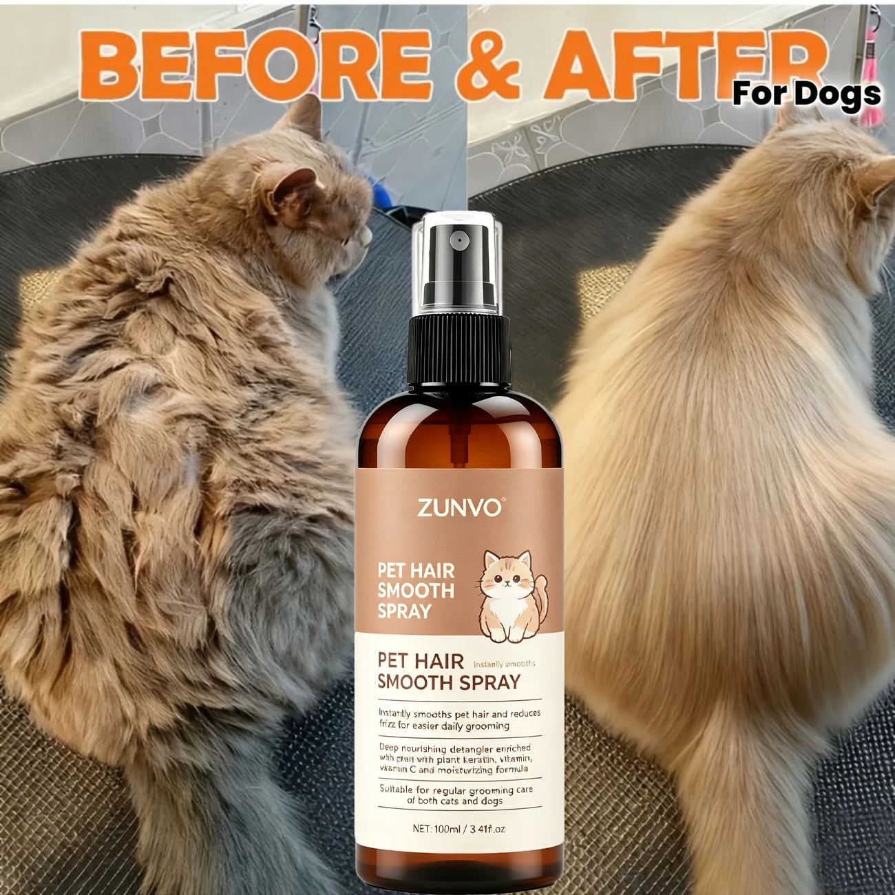 No-Rinse Dry Shampoo For Dogs & Cats, Water-Free Formula For Convenient Pet Cleaning