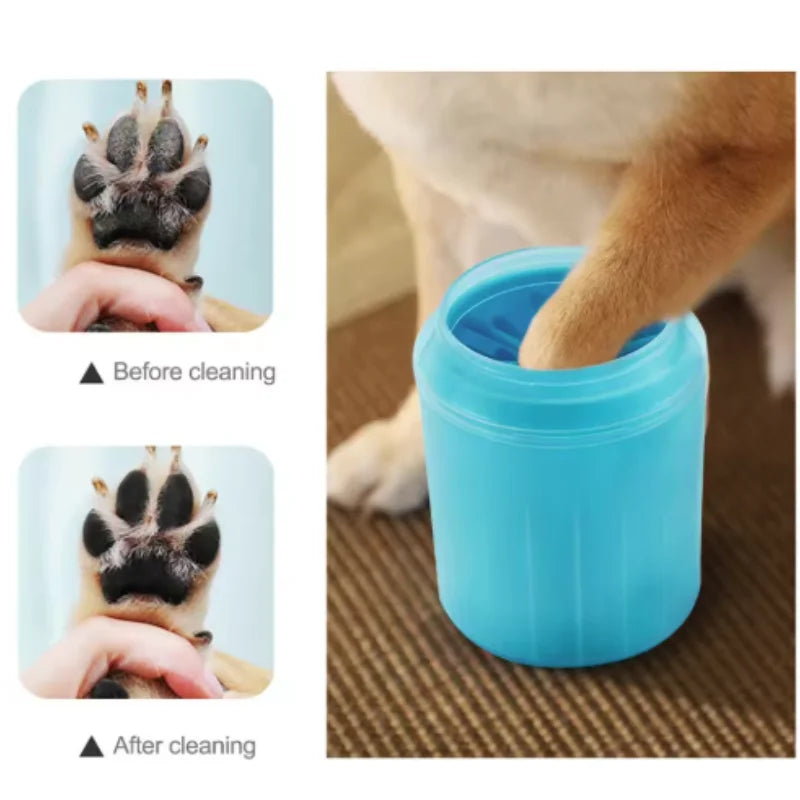Portable Pet Paw Cleaner Soft Silicone Foot Washer with Cleaning Brush Dog Towel Bucket - Efficient Pet Cleaning Supplies