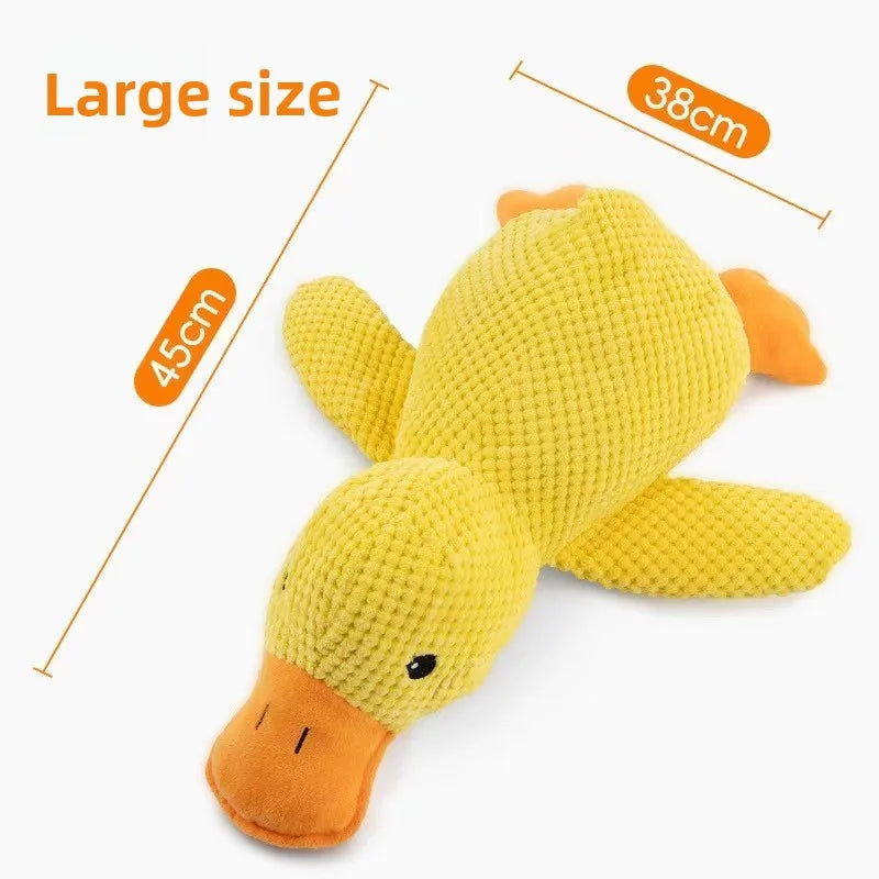 Bite Resistant Plush Dog Toy Duck Shape Interactive Chew Proof Teeth Cleaning Boredom Relief for Large Puppies Adult Dog Durable