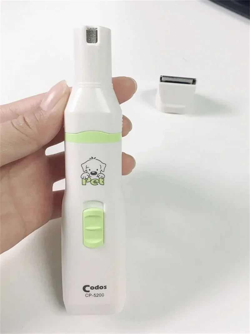 2-in-1 Pet Hair Trimmer and Nail Grinder Ceramic Blade Grooming Clippers for Dogs and Cats with Nail Cutter Hair Cutting Machine