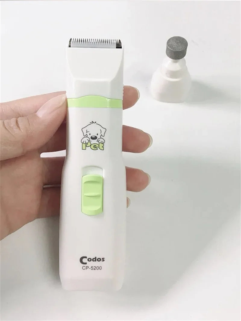 2-in-1 Pet Hair Trimmer and Nail Grinder Ceramic Blade Grooming Clippers for Dogs and Cats with Nail Cutter Hair Cutting Machine