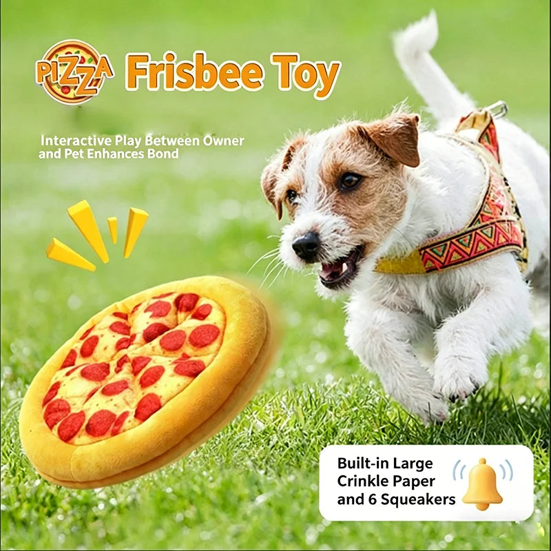 Eco-Friendly Durable Plush Pizza Pet Toy Interactive Chew Teeth Training Toy With BB Sound For Dogs And Cats Puppy Kitten