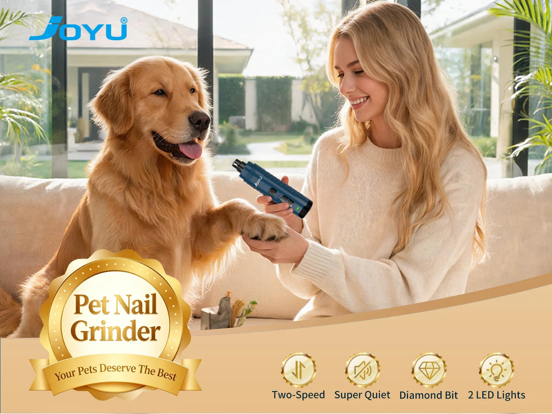 2-Speed Dog Nail Grinder with Dual LED Lights – Enhanced Super Quiet Rechargeable Electric Trimmer for Painless Paws Grooming