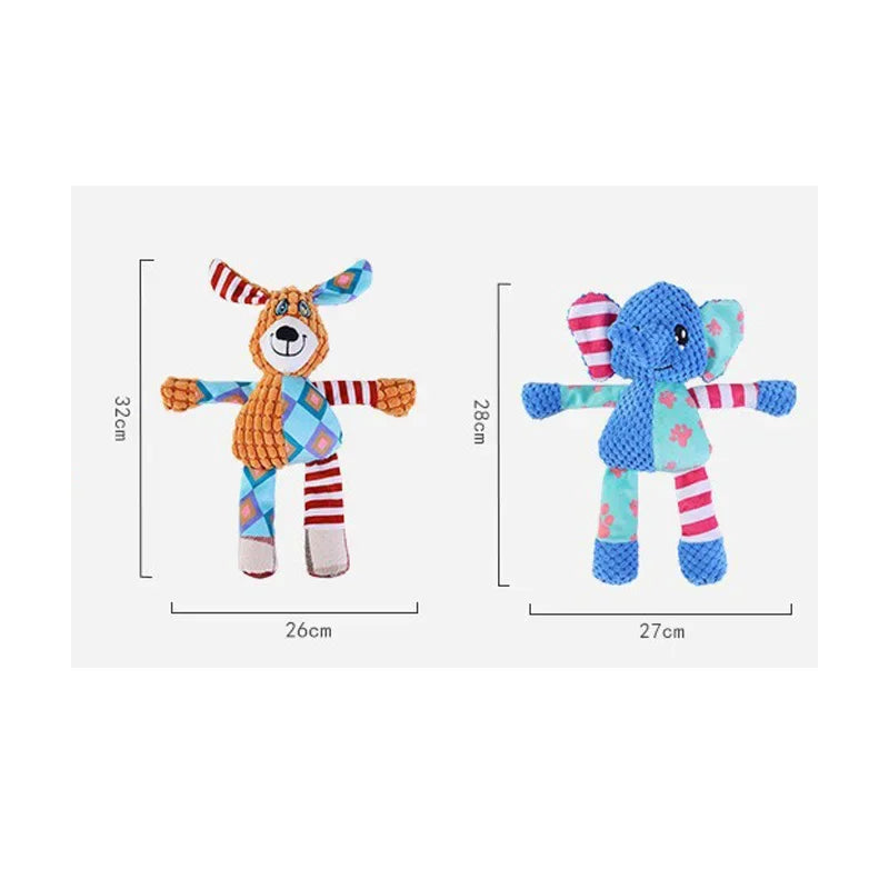 Cute Fox Elephant Plush Dog Toy Bite Resistant Interactive Squeaky Chew Toy for Dogs Teeth Cleaning Sounding Pet Chew Doll113