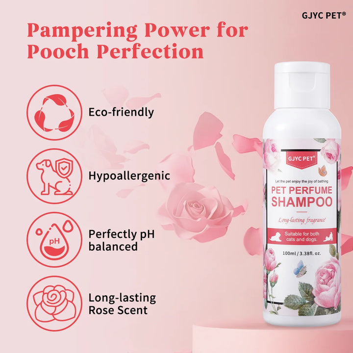 Perfumed Pet Shampoo for Dogs Cats | Natural Long Lasting Fragrance Odor Control PH Balanced for Sensitive Skin Daily Grooming