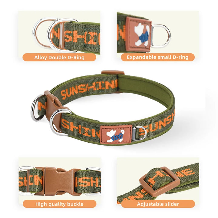 CP570--Pet dog adjustable collar，Two metal D-ring and durable buckle，Colorful prints，Suitable for large, medium, and small dogs.