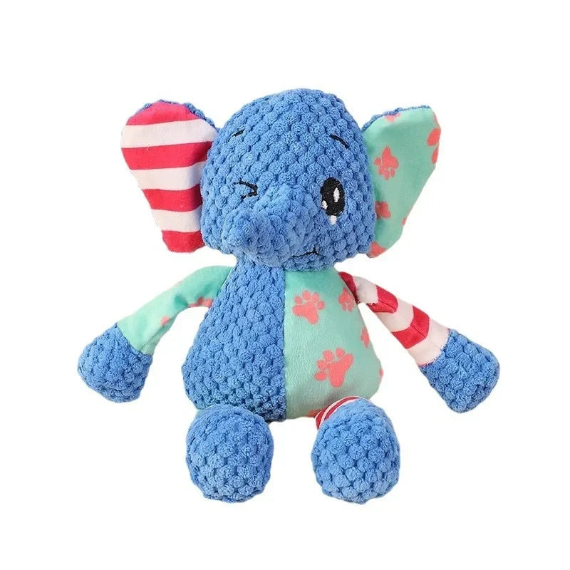 Cute Fox Elephant Plush Dog Toy Bite Resistant Interactive Squeaky Chew Toy for Dogs Teeth Cleaning Sounding Pet Chew Doll113