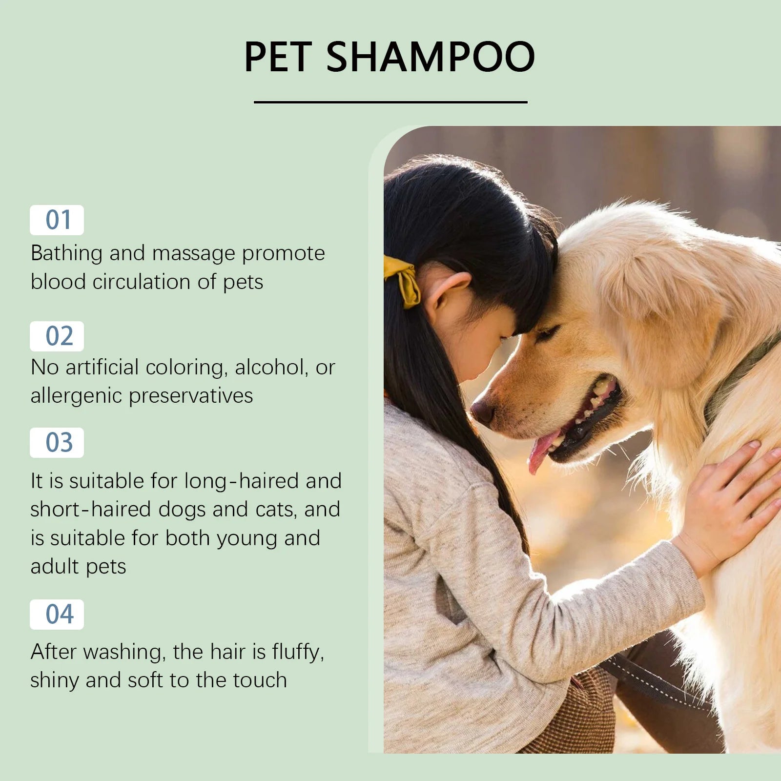 Coconut Scent Dog Shampoo Cleansing Moisturizing Pet Deodorizing with Long-Lasting Fragrance Soft Smooth Shiny Coat GroomingCare