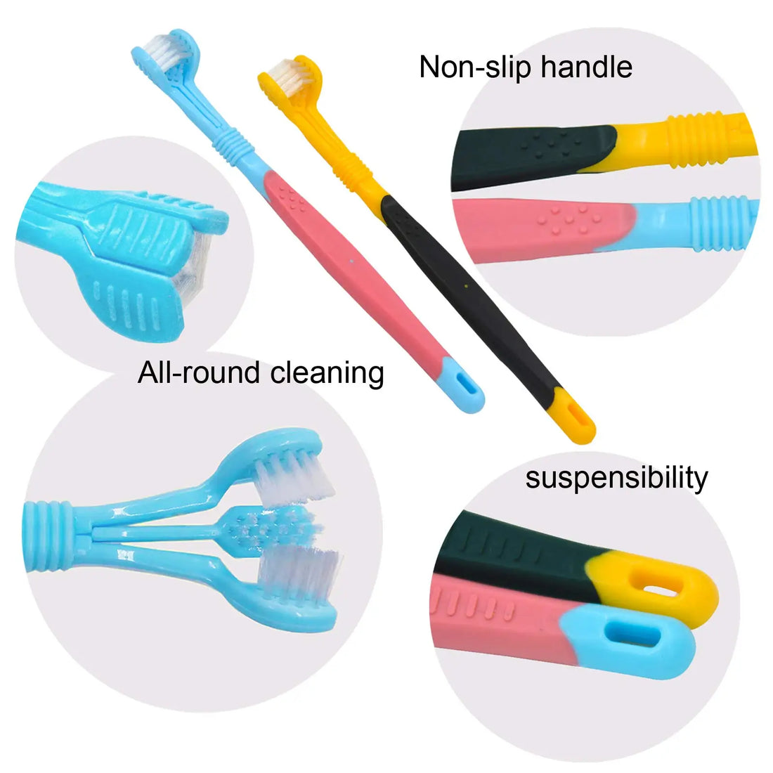 3-Sided Pet  Dog Toothbrush Plastic Toothbrush Removing Bad Breath Tartar Cleaning Mouth Pet Dental Care Cat Cleaning Mouth New