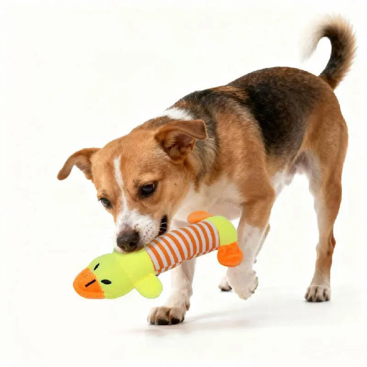 New Popular Plush Squeak Pet Toys - Long Bar Pig/Duck/Elephant Toys Soft Interactive Chewing Toys for Dogs