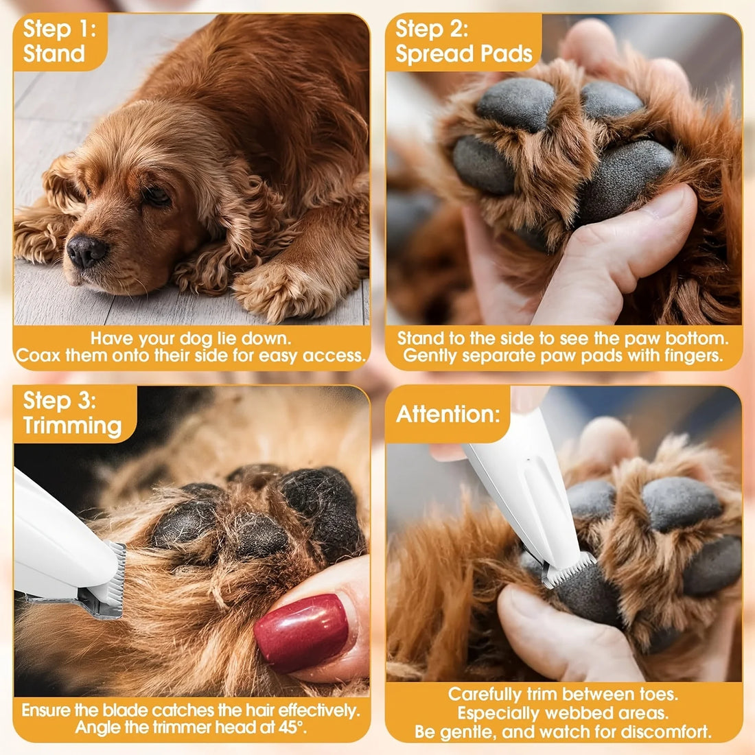 Professional Electric Pet Grooming Scissors, Quiet and Gentle Operation, Cordless Dog and Cat Hair Trimmer
