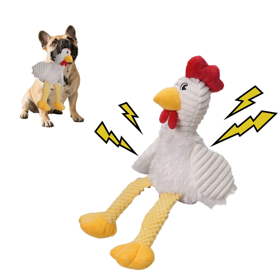 Realistic Squeaky Long Leg Chicken Plush Toy Soft Fabric Chewable Pet Companion Toy for Dogs Cats