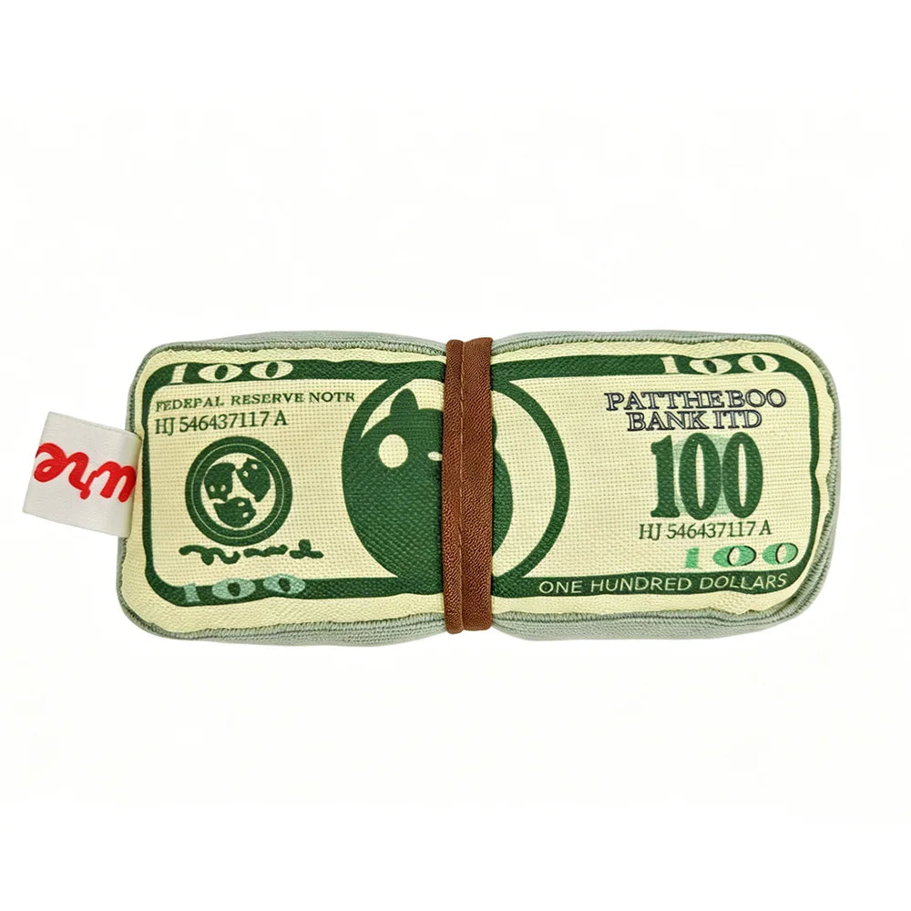 Interactive Squeaky Money Shaped Chew Toy for Dogs And Cats with Crinkle Paper Teeth Cleaning Pet Toy