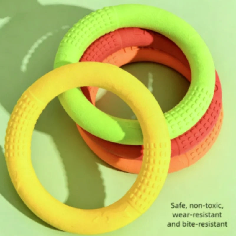 Dog Ring Toys Indestructible Chewing Flying Floating Training Tools Fetch for Small Medium Large Dogs Throwing Catching Flying