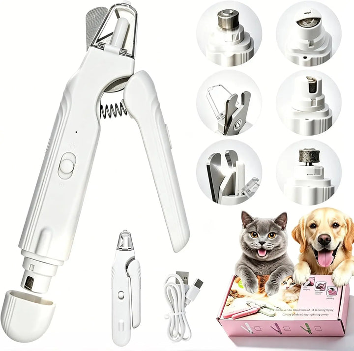 2 in1 Electric Pet Nail Clipper for Dog Nail Grinders Rechargeable USB Charging Pet Grooming Tools For Small Medium Large Dogs