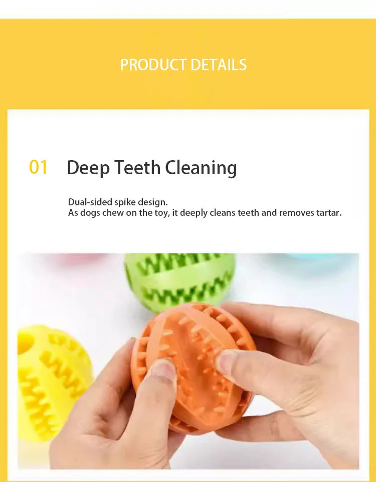 Dog Treat Toy Ball Dog Tooth Cleaning Toy Interactive Dog Toys Treat Dispensing Ball Dental Care Toy Cognitive dog toy Chew Toys