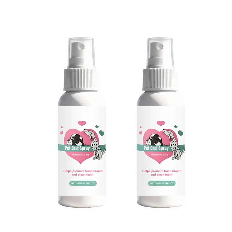 Pet Oral Spray for Dogs & Cats – Teeth Cleaning Deodorant, Removes Plaque & Tartar Freshens Breath Daily Dental Care Spray 100ml