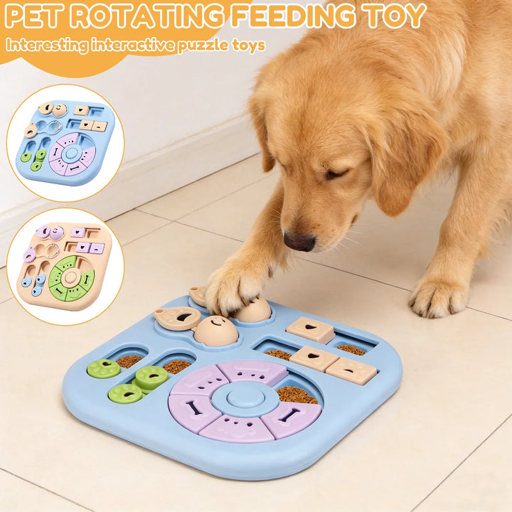 Interactive Dog Puzzle Toys Plastic Treat Dispensing Slow Feeder with Non Slip Base Dog Mental Stimulation Toys Pet Supplies