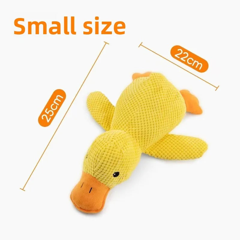 Bite Resistant Plush Dog Toy Duck Shape Interactive Chew Proof Teeth Cleaning Boredom Relief for Large Puppies Adult Dog Durable