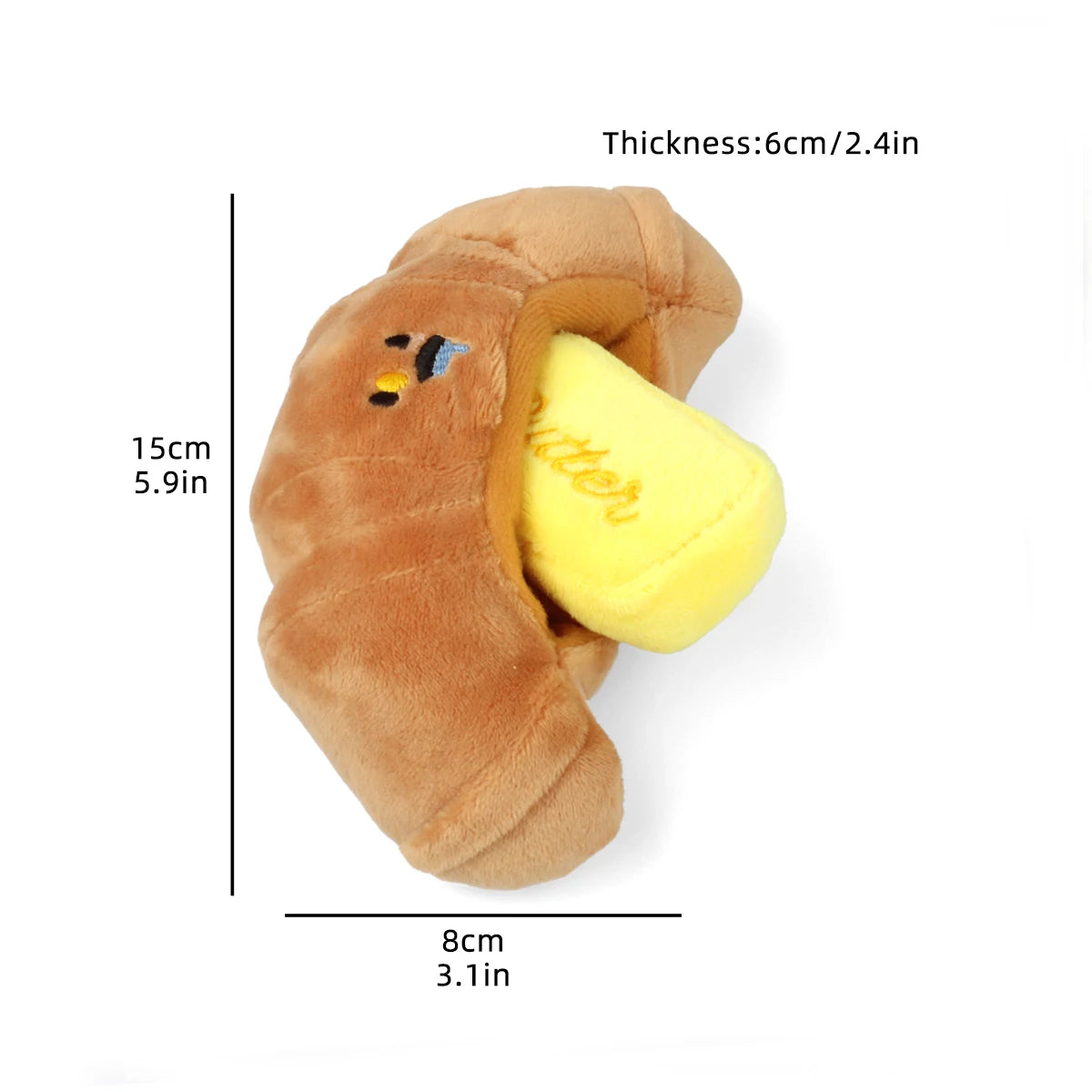 Croissant Toy For Pet Dogs Plush Relieve Boredom Dog Toys Chew Cleaning Teeth Breed Puppy Aggressive Chewers Puppy Player