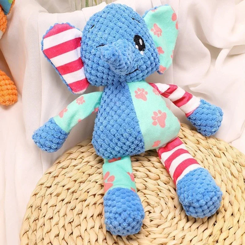 Cute Fox Elephant Plush Dog Toy Bite Resistant Interactive Squeaky Chew Toy for Dogs Teeth Cleaning Sounding Pet Chew Doll113