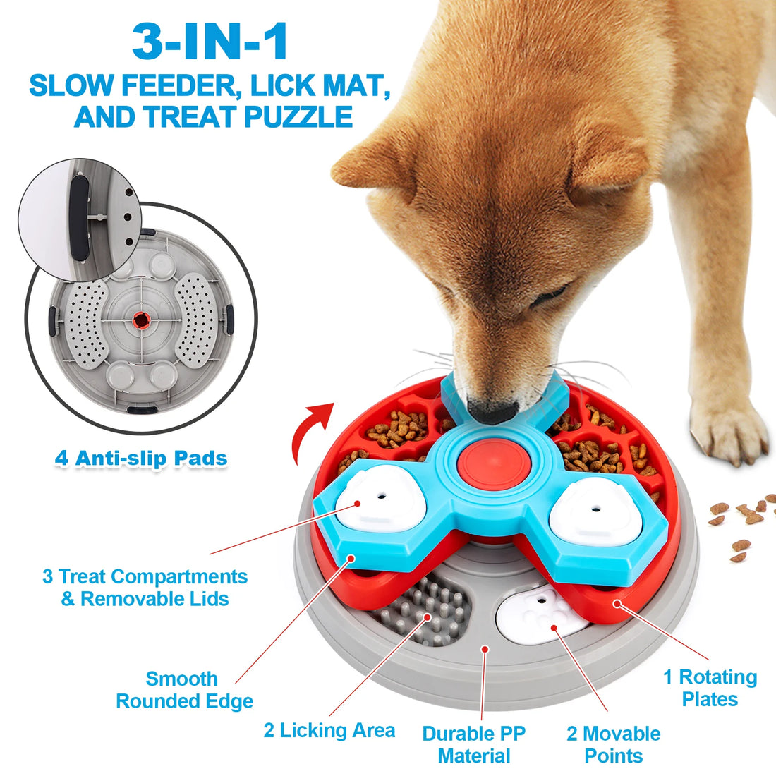 2-Layers Dog Puzzle Toys Slow Feeder Food Dispenser Interactive Increase Puppy IQ Anti-Choking Tableware Dog Licking Plates