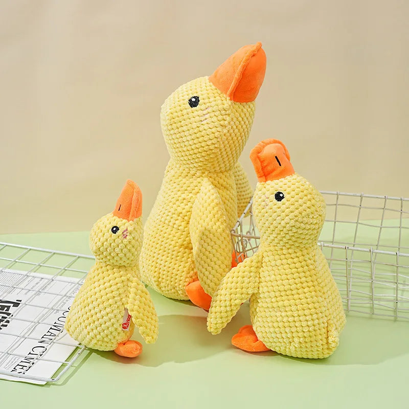 Bite Resistant Plush Dog Toy Duck Shape Interactive Chew Proof Teeth Cleaning Boredom Relief for Large Puppies Adult Dog Durable
