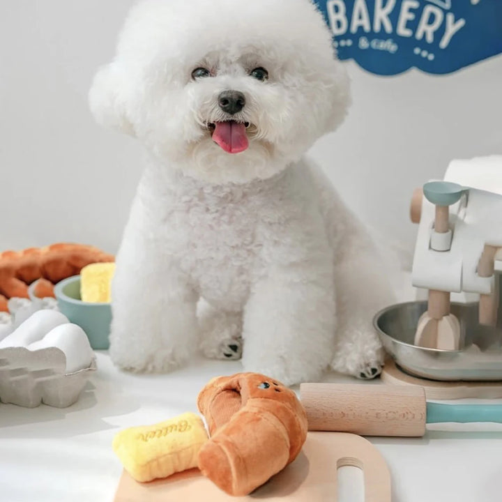 Croissant Toy For Pet Dogs Plush Relieve Boredom Dog Toys Chew Cleaning Teeth Breed Puppy Aggressive Chewers Puppy Player