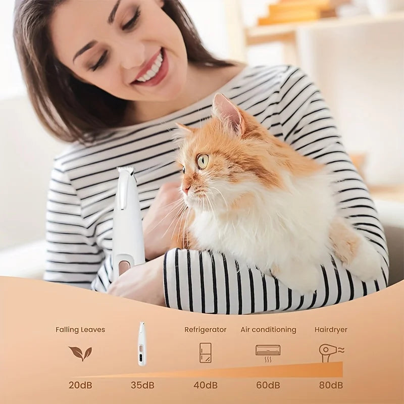 Professional Electric Pet Grooming Scissors, Quiet and Gentle Operation, Cordless Dog and Cat Hair Trimmer
