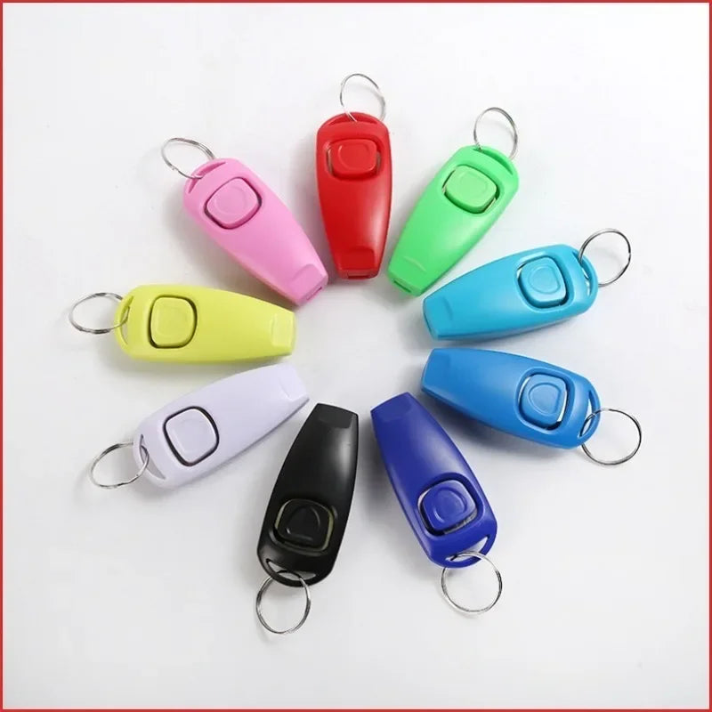 Pet Dog Training Clicker Whistle 2 in 1 with Wrist Strap Puppy Recall Obedience Tool for Outdoor Walking Command Training Signal