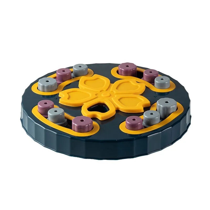 Cat and Dog Feeding Toys, Brain Boosting Puzzle Bowl with Snack Dispenser - Durable Plastic, Battery Free.